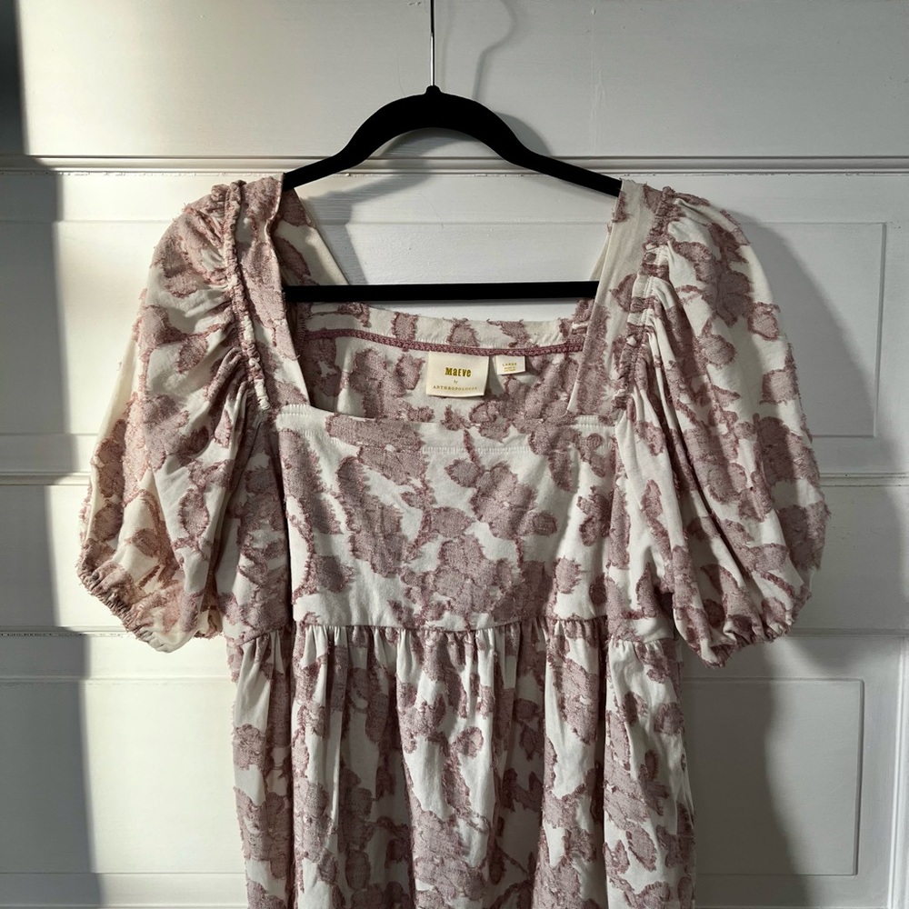 Maeve by Anthropologie Puff Sleeve Blouse – Pink Floral – Size L – NWOT